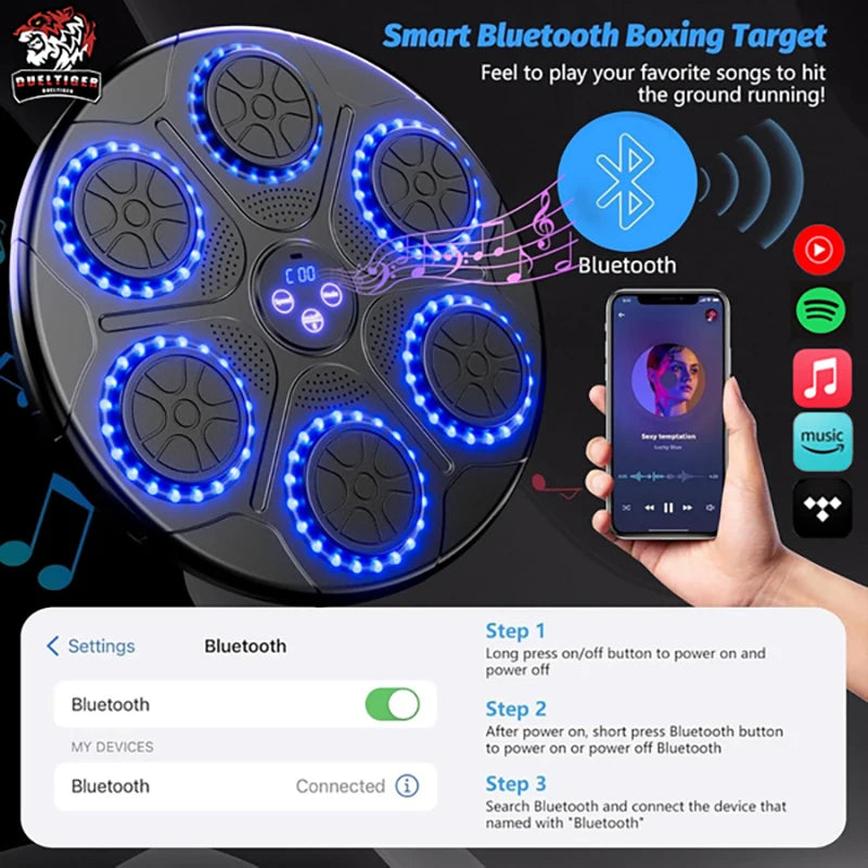 Smart Bluetooth Music Boxing Trainer – Wall-Mounted Punching Target for Home & Gym